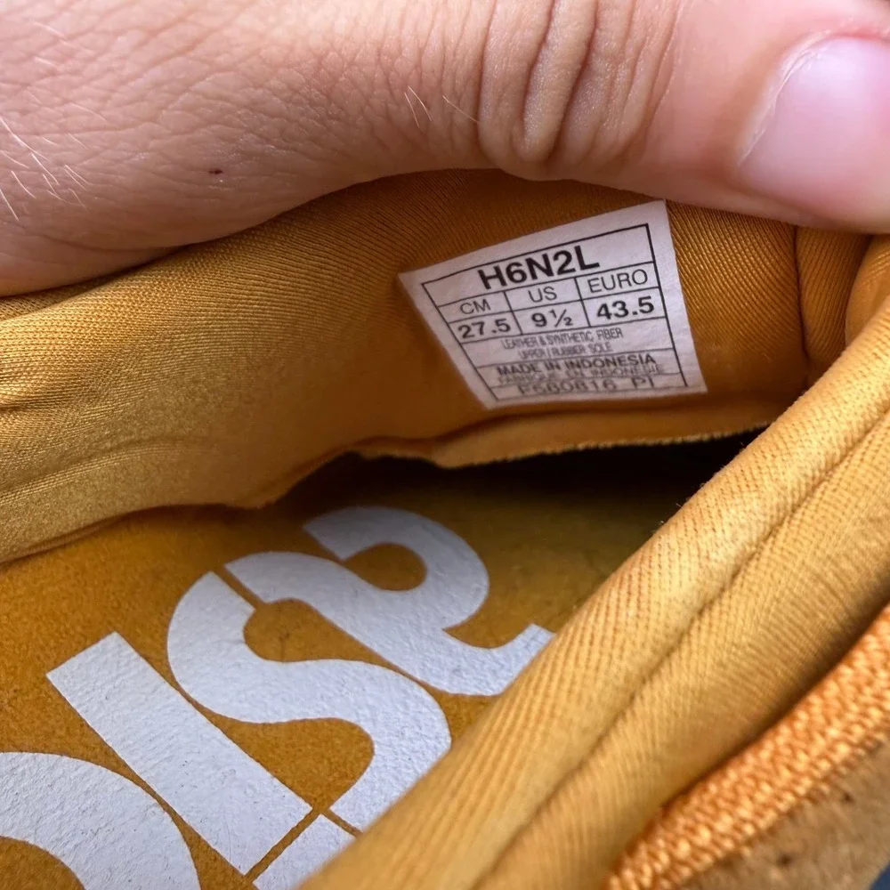 Asics Gel-Kayano Trainer Evo Mustard Yellow Suede H6N2L Mens 9.5 Sneakers